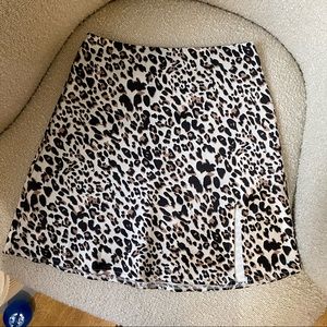 Princess Polly leopard print mini skirt with slit